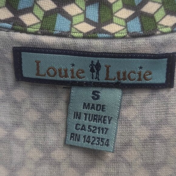 Louie Lucie Size Small Dress in Greens, Blue, and Cream - Picture 4 of 14